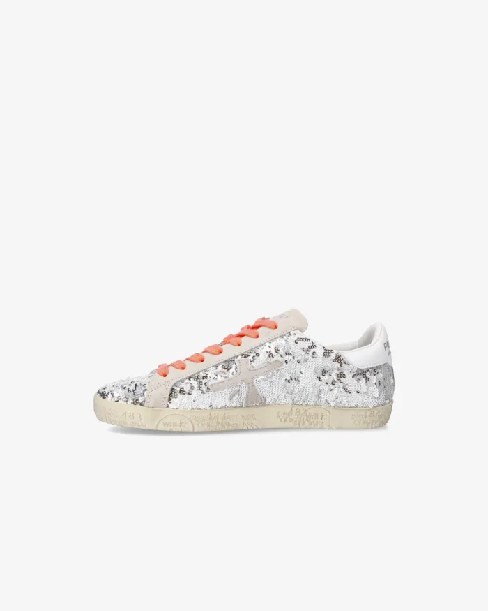 Sneakers Premiata Donna con Paillettes Argento art. Stevend 7270, foto 2 di 4