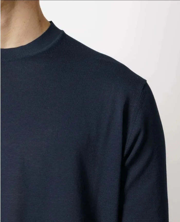 T-shirt in Crepe Cotton Filippo De Laurentiis Blu art TS0MC CR14R 880, foto 3 di 3