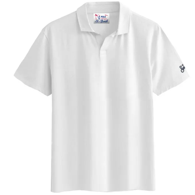 Polo Skipper in Jersey Senza Bottoni Uomo Mc2 Saint Barth Bianco art. Brighton 01n White, foto 1 di 1