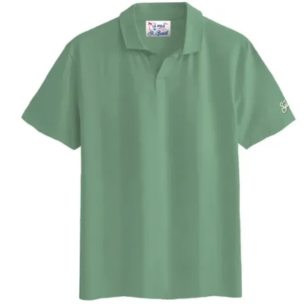 Polo Skipper in Jersey Senza Bottoni Uomo Mc2 Saint Barth Verde art. Brighton 53 Sage