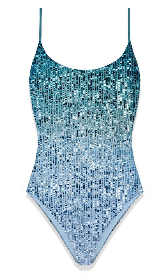 Costume Intero Blu Elettrico Mc2 Saint Barth art. Cecille Paillettes Degrade 5931, foto 1 di 1