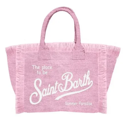 Borsa a mano Media Mc2 Saint Barth Rosa art. Colette Linen 21 Pink