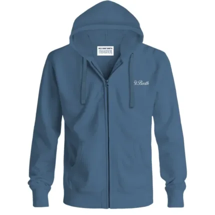 Felpa con Cappuccio e Zip Mc2 Saint Barth Azzurra art. Danny SB 33 Emb