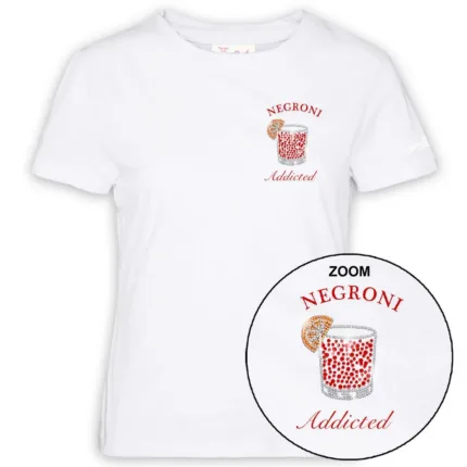 T-Shirt Mc2 Saint Barth Bianca art. Emilie Negroni Addicted 01N Strass EMB