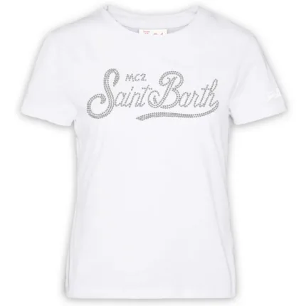 T-Shirt Donna Mc2 Saint Barth Bianca art. Emilie SB 01N STRASS