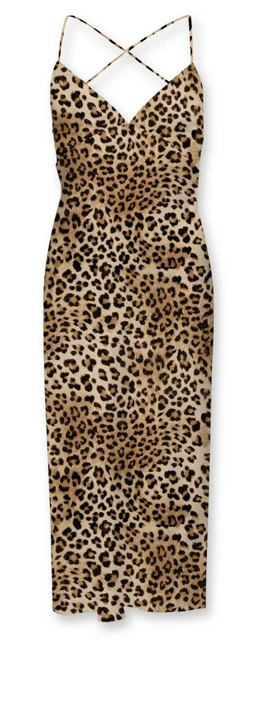 Abito Lungo Smanicato Mc2 Saint Barth Leopardato art. Eydis Satin Sand Leopard