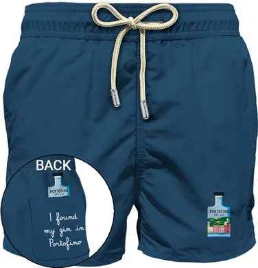 Costume Mc2 Saint Barth Blu Art. Gustavia Embroidery Portofino Dry Gin 61 Emb