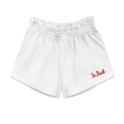 Bermuda Donna in Cotone Mc2 Saint Barth Bianco art. Meave Seersucker 01 Emb