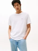 T-shirt Regular Fit con Bandierina ricamata Tommy Hilfiger Bianca art. MW0MW38637 YBR