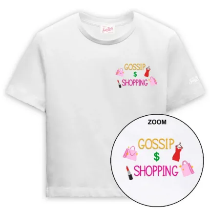 T-Shirt Cropped Mc2 Saint Barth Bianca art. Nives Gossip Shopping 01N EMB