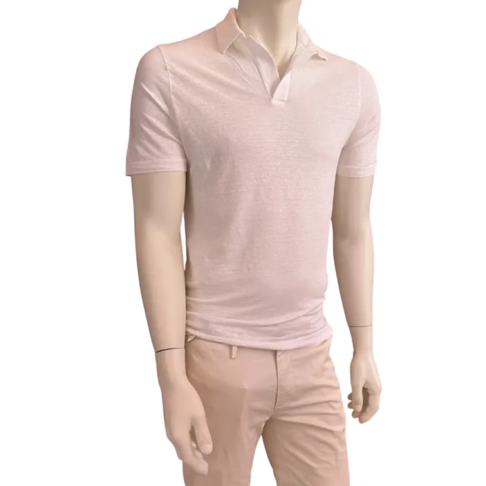 Polo in Lino Filippo De Laurentiis Bianca art PLMCSKIT JERLIN U001, foto 2 di 3