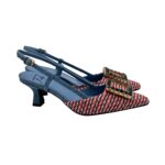 Slingback Roberto Festa in Tessuto Tweed Rosso Con Accessorio Gioiello , Tacco 7 cm art. STEFI - immagine 2