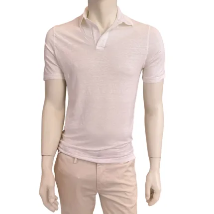 Polo in Lino Filippo De Laurentiis Bianca art PLMCSKIT JERLIN U001