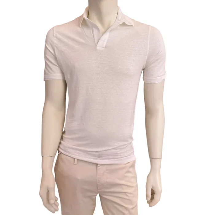 Polo in Lino Filippo De Laurentiis Bianca art PLMCSKIT JERLIN U001, foto 1 di 3