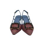 Slingback Roberto Festa in Tessuto Tweed Rosso Con Accessorio Gioiello , Tacco 7 cm art. STEFI - immagine 5
