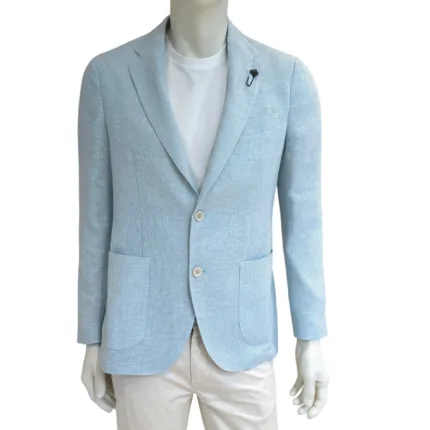 Giacca Lardini in Misto Lino Sfoderata Celeste Art. EQ528AE EQSK62514 801
