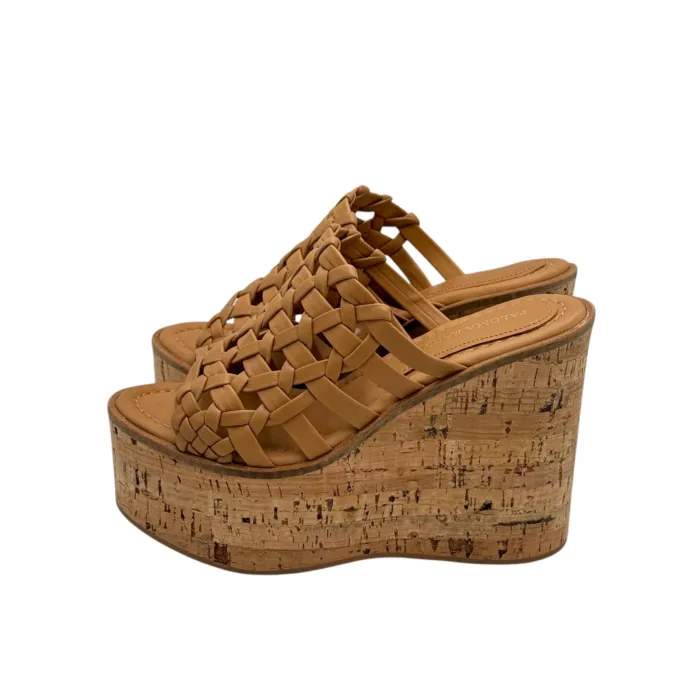 Sandali Paloma Barcelò in Pelle Cammello con zeppa 12cm Plateau 5,5cm art 266402 Aretha Camel, foto 3 di 5