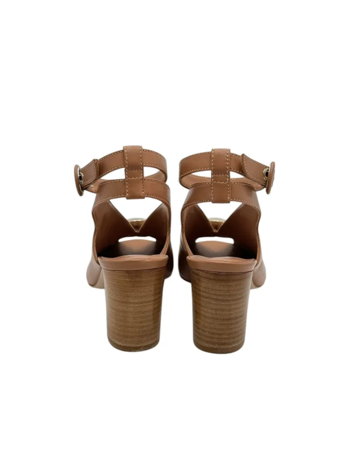 Sandalo open toe Lella Baldi in Nappa Nude, tacco  in legno 70 mm e accessorio in punta art. LE2576, foto 5 di 5