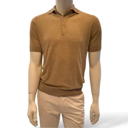Polo Manica Corta 3 Bottoni In Misto Seta Lino Filippo De Laurentiis Corda art. PL1MC LS16R 080
