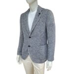 Giacca Lardini in Misto Lino Sfoderata Fantasia Blu Art. EQ528AE79 EQSK62500 100BL - immagine 2