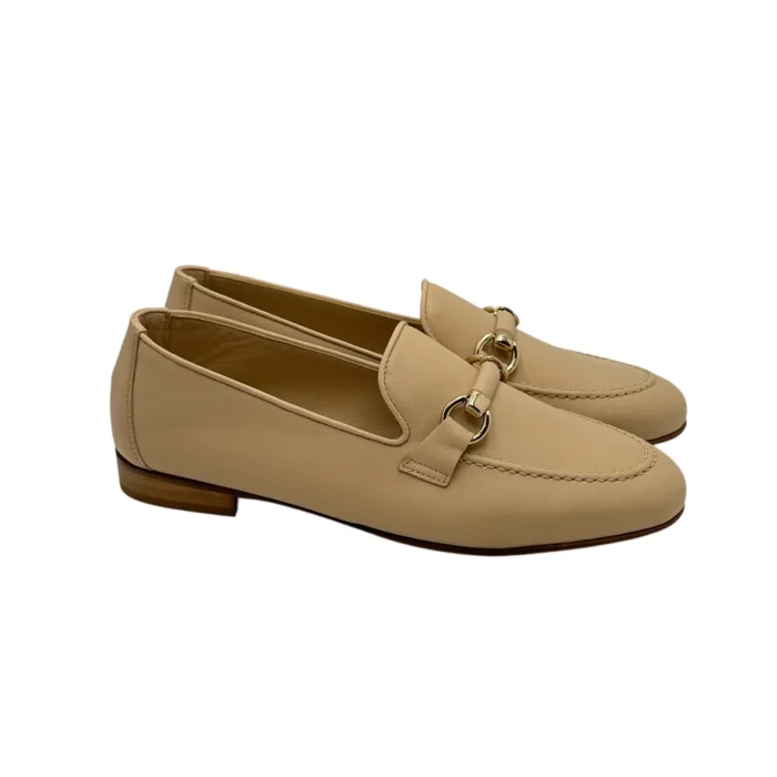 Mocassino Illogica in Pelle Beige accessorio Fibbia Oro art. 2091, foto 1 di 6