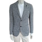 Giacca Lardini in Misto Lino Sfoderata Fantasia Blu Art. EQ528AE79 EQSK62500 100BL