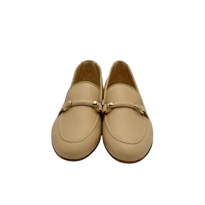 Mocassino Illogica in Pelle Beige accessorio Fibbia Oro art. 2091, foto 4 di 6