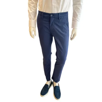 Pantaloni Re-Hash in Cotone, tasche a filo, color Blu Notte cod. P249 2u075 4204 MUCHA