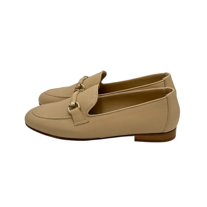 Mocassino Illogica in Pelle Beige accessorio Fibbia Oro art. 2091, foto 3 di 6