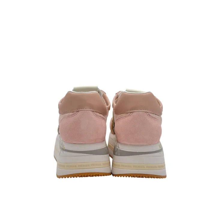Sneakers Premiata Donna in Camoscio Rosa e Dettagli Rete art. Beth 7372, foto 5 di 6