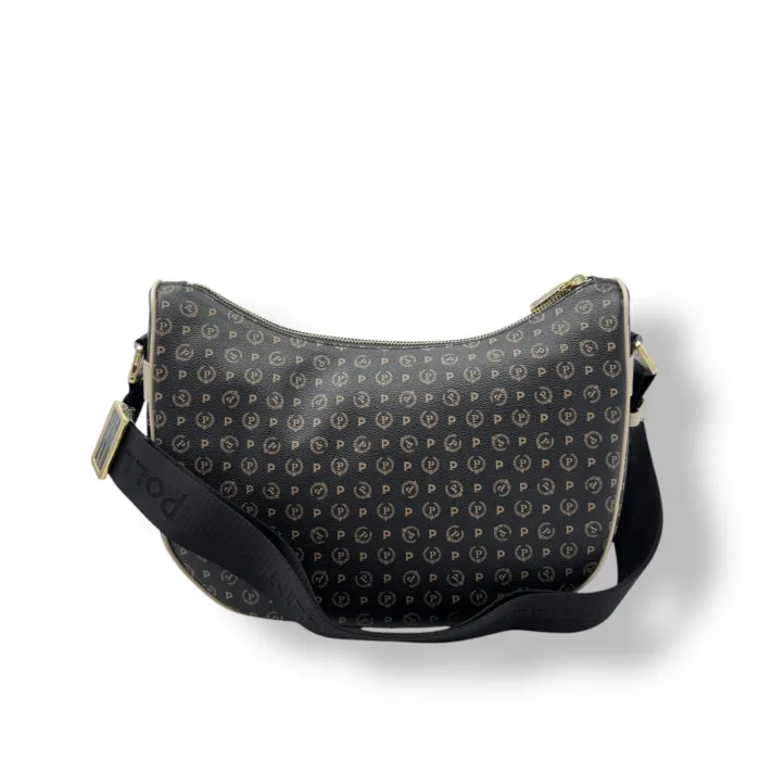 Borsa A Spalla Pollini Heritage in Pelle Nera con Dettagli Avorio art. TE8536PP0MQ1100C, foto 1 di 4