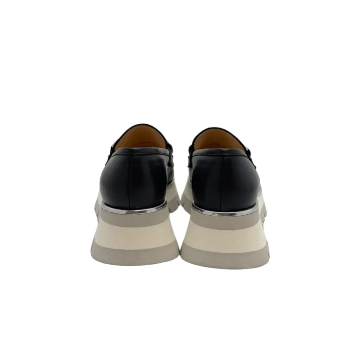 Mocassino Luca Grossi in Pelle Blu fibbia Argento e fondo in gomma H 5 cm art. G873M, foto 5 di 5
