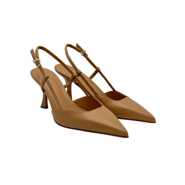 Slingback Sergio Levantesi in Pelle Nude Tacco 8 cm art. Kate, foto 3 di 5