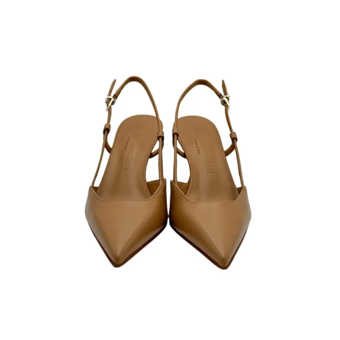 Slingback Sergio Levantesi in Pelle Nude Tacco 8 cm art. Kate, foto 2 di 5