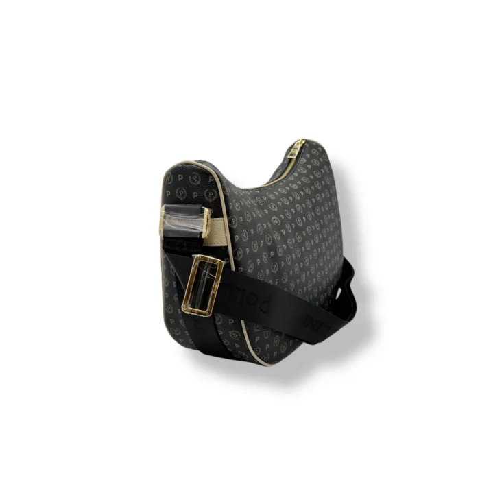 Borsa A Spalla Pollini Heritage in Pelle Nera con Dettagli Avorio art. TE8536PP0MQ1100C, foto 3 di 4