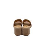 Sandalo Sabot Mules Luca Grossi in Camoscio Beige Con Morsetto Dorato E Tacco H 5,5 cm art. L286S - immagine 5