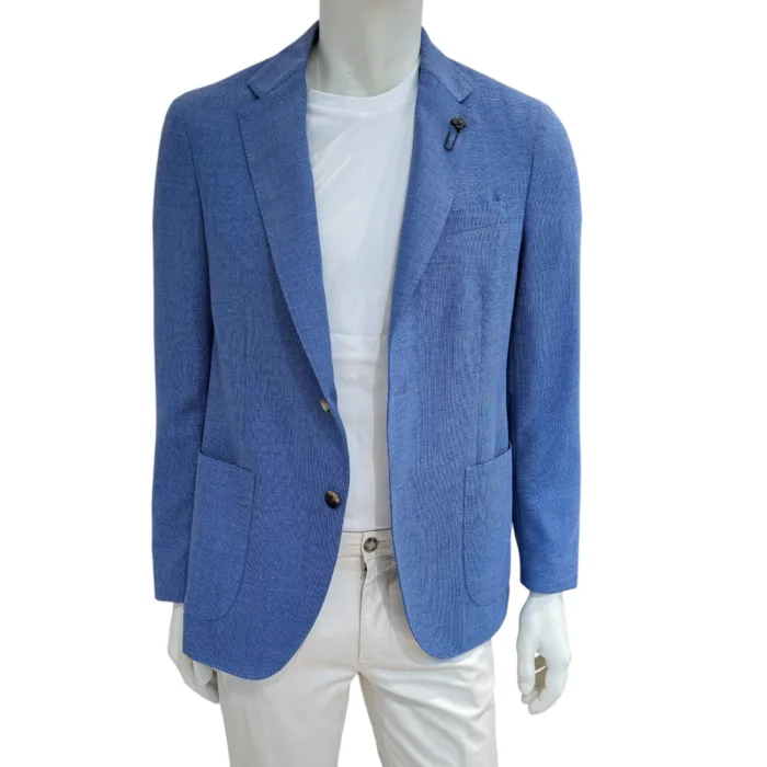 Giacca Lardini Sfoderata Azzurra Art. EQ528AE CN5002 1, foto 4 di 4