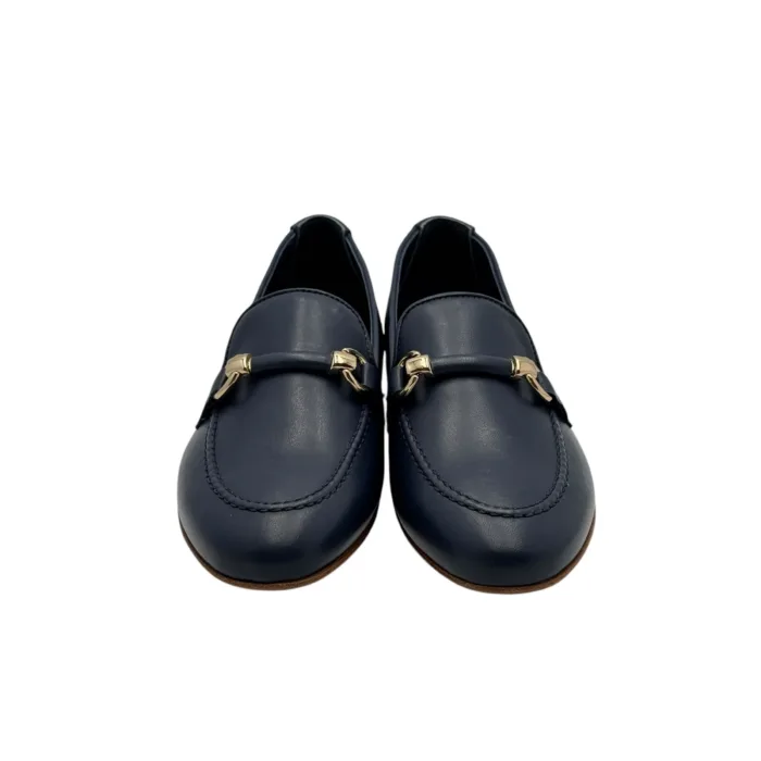 Mocassino Illogica in Pelle Blu accessorio Fibbia Oro art. 2091, foto 2 di 5