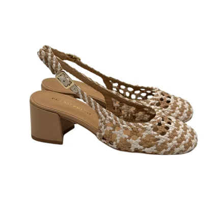 Slingback Bruno Premi in Intreccio Beige, Tacco Grosso 6 cm art. BL1008X