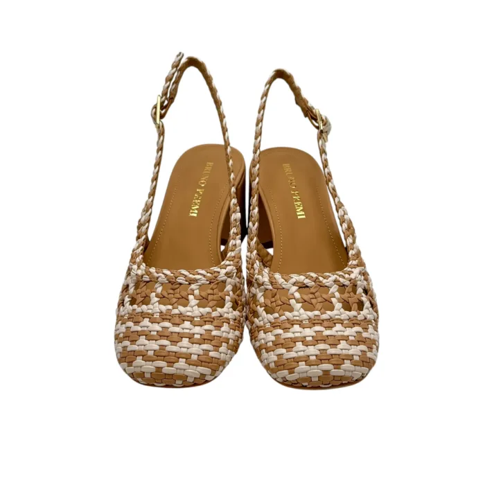 Slingback Bruno Premi in Intreccio Beige, Tacco Grosso 6 cm art. BL1008X, foto 5 di 6