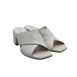 Sabot Mules Anna F In Pelle Bianca e tacco grosso 6 cm art. 3725 - immagine 3