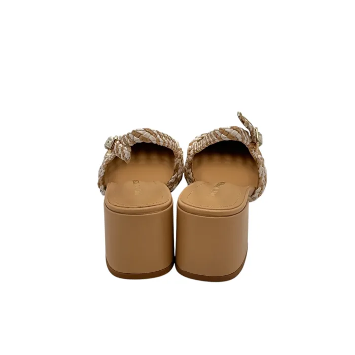 Slingback Bruno Premi in Intreccio Beige, Tacco Grosso 6 cm art. BL1008X, foto 4 di 6