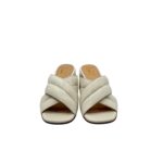 Sandalo Sabot Mules Luca Grossi in Pelle Bianca Con Tacco H 5,5 cm art. H746S - immagine 3