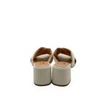 Sandalo Sabot Mules Luca Grossi in Pelle Bianca Con Tacco H 5,5 cm art. H746S - immagine 4