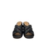Sandalo Sabot Mules Luca Grossi in Pelle Blu Con Tacco H 5,5 cm art. H746S - immagine 3