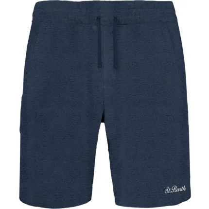 Bermuda Uomo Mc2 Saint Barth Blu In Spugna art. Randle Sponge Terry SB 61 Emb