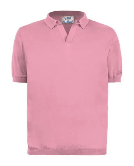 Polo Skipper in Maglina Senza Bottoni Uomo Mc2 Saint Barth Rosa art. Sloan 23 Bubble Pink