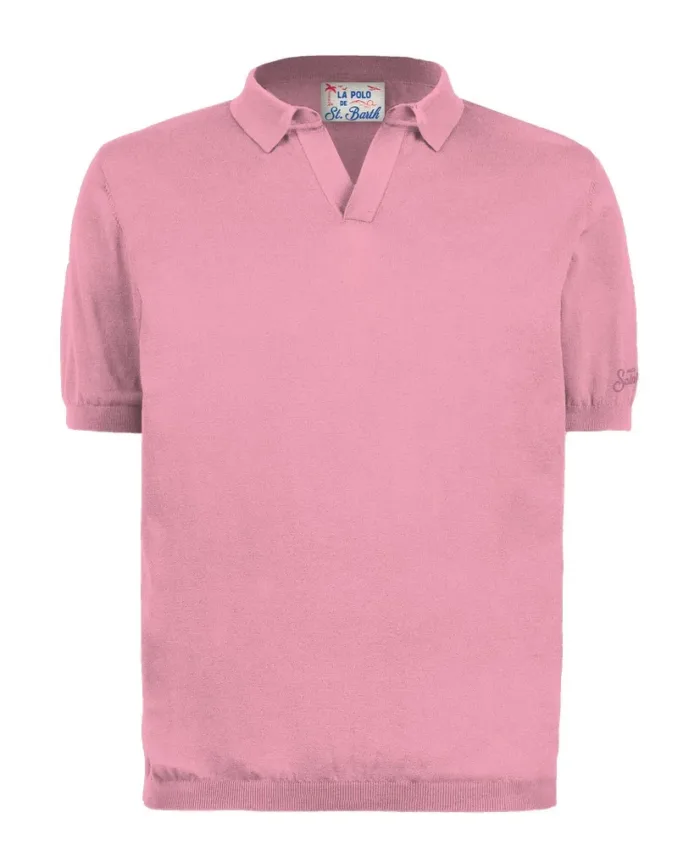 Polo Skipper in Maglina Senza Bottoni Uomo Mc2 Saint Barth Rosa art. Sloan 23 Bubble Pink, foto 1 di 1
