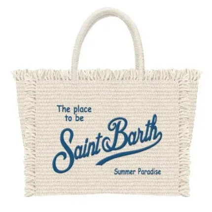 Borsa a mano Grande Mc2 Saint Barth in Rafia Beige art. Vanity Straw 1061 Emb