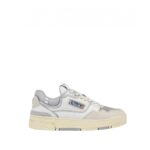 Sneaker Donna Autry CLC Low in Pelle Bianca e Dettagli in Camoscio Beige e Pelle Argento art. ROLW MM34